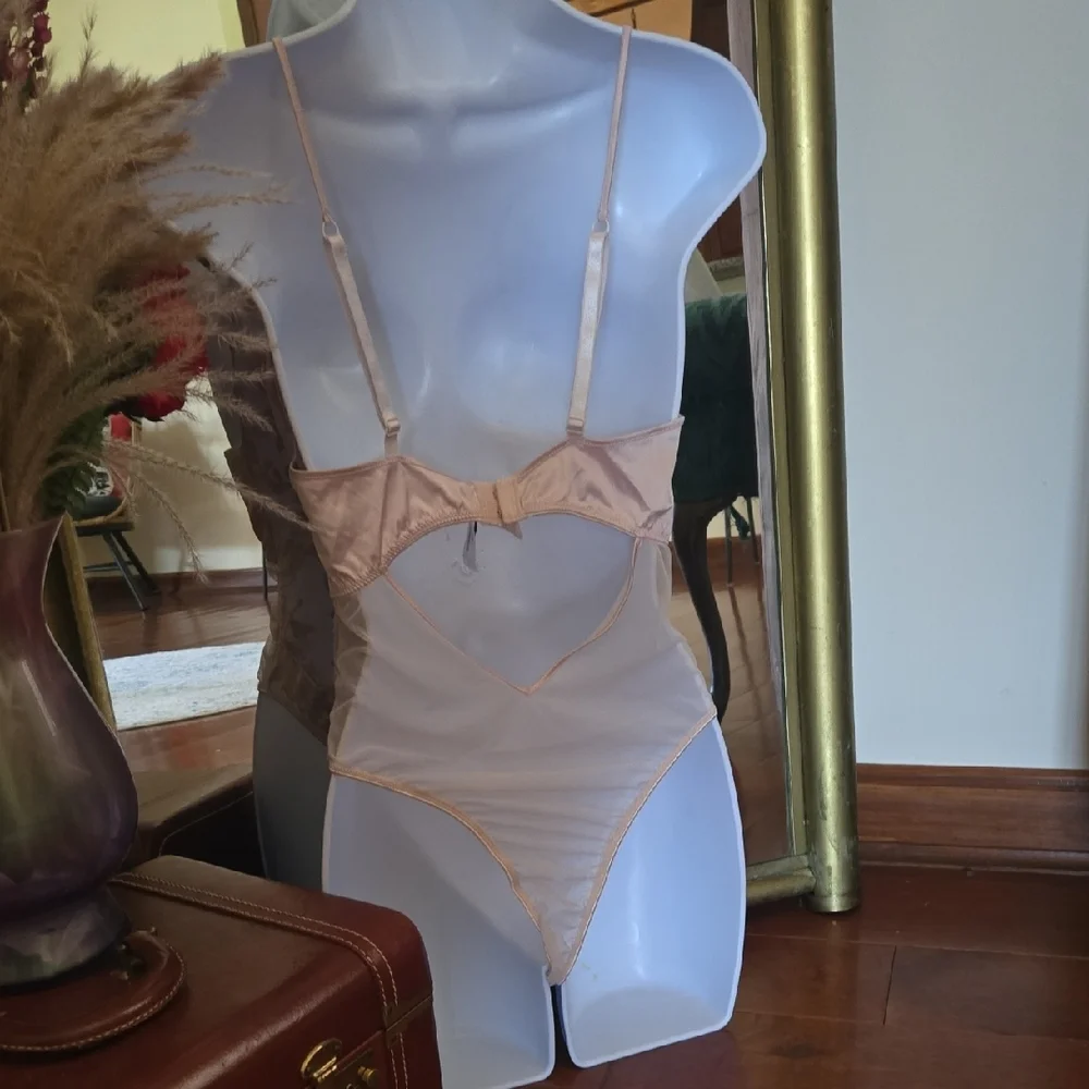 Floral Lace Bodysuit in Soft Pink